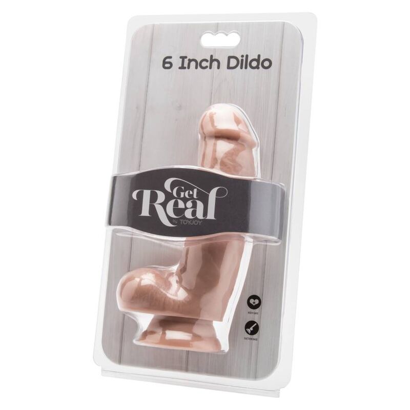 GET REAL - DILDO 12 CM CON TESTÍCULOS NATURAL - Imagen 2