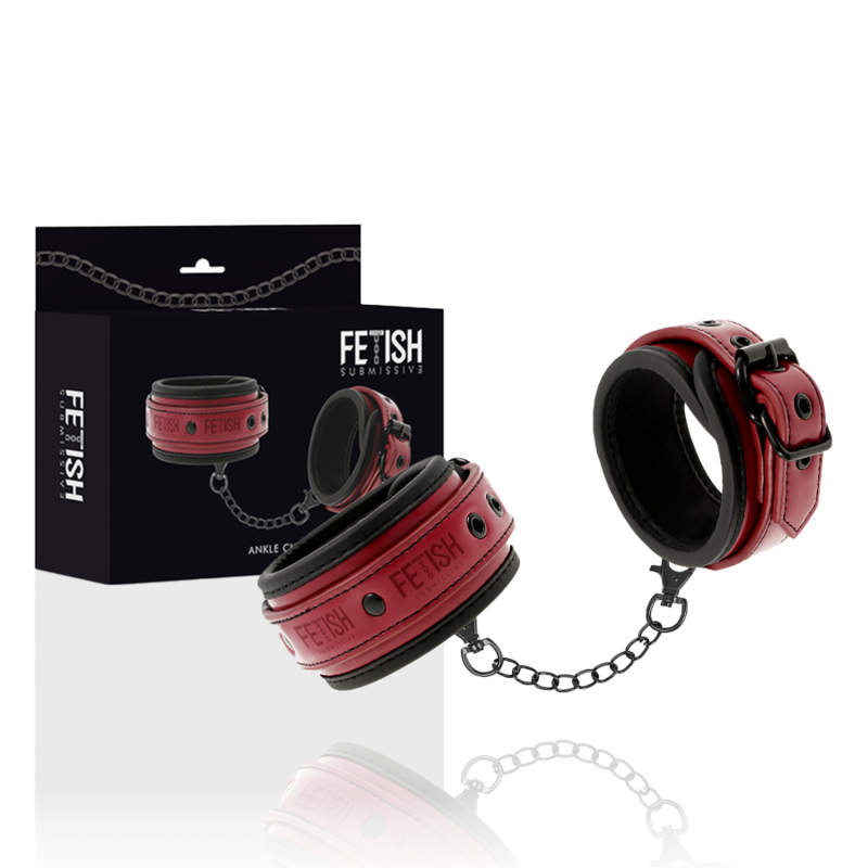 FETISH SUBMISSIVE DARK ROOM - ESPOSAS TOBILLOS CUERO VEGANO CON FORRO DE NEOPRENO - Imagen 2