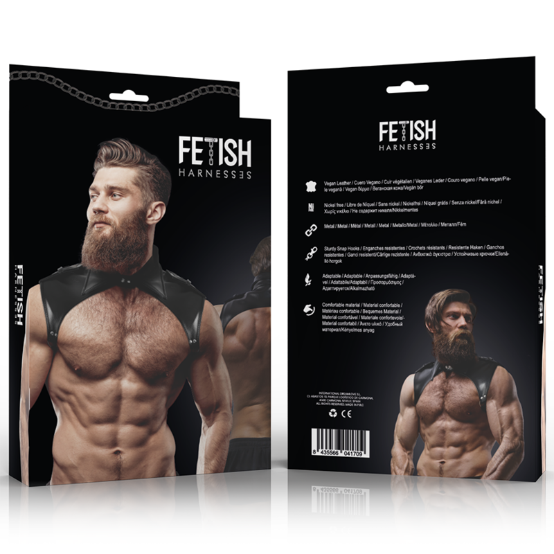 FETISH SUBMISSIVE ATTITUDE - ARNÉS BRIGADE AJUSTABLE ECOPIEL CUELLO HOMBRE - Imagen 2