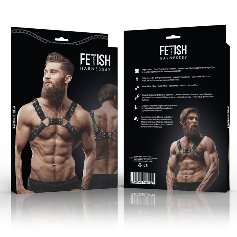 FETISH SUBMISSIVE ATTITUDE - ARNÉS BULLDOG AJUSTABLE ECOPIEL PECHO HOMBRE - Imagen 2