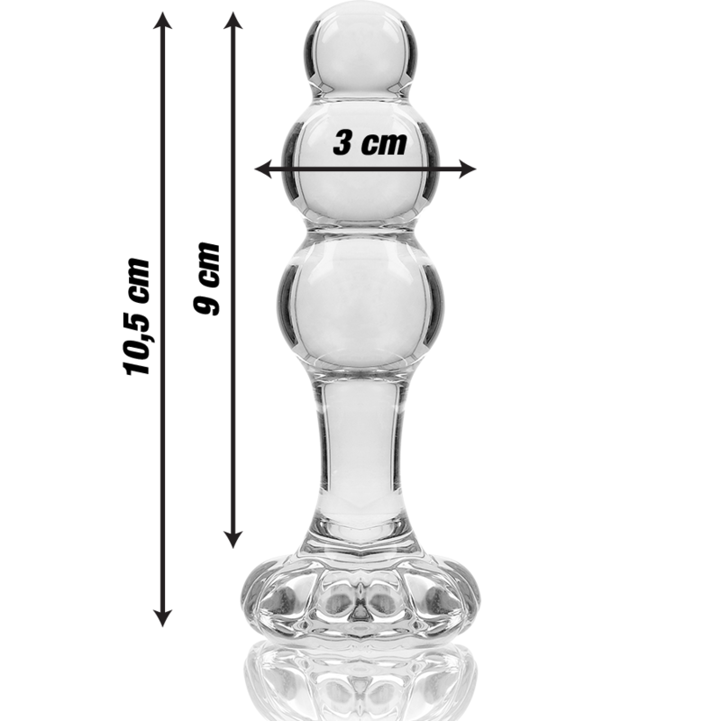 NEBULA SERIES BY IBIZA - MODELO 1 PLUG CRISTAL TRANSPARENTE 10.5 CM -O- 3 CM - Imagen 3