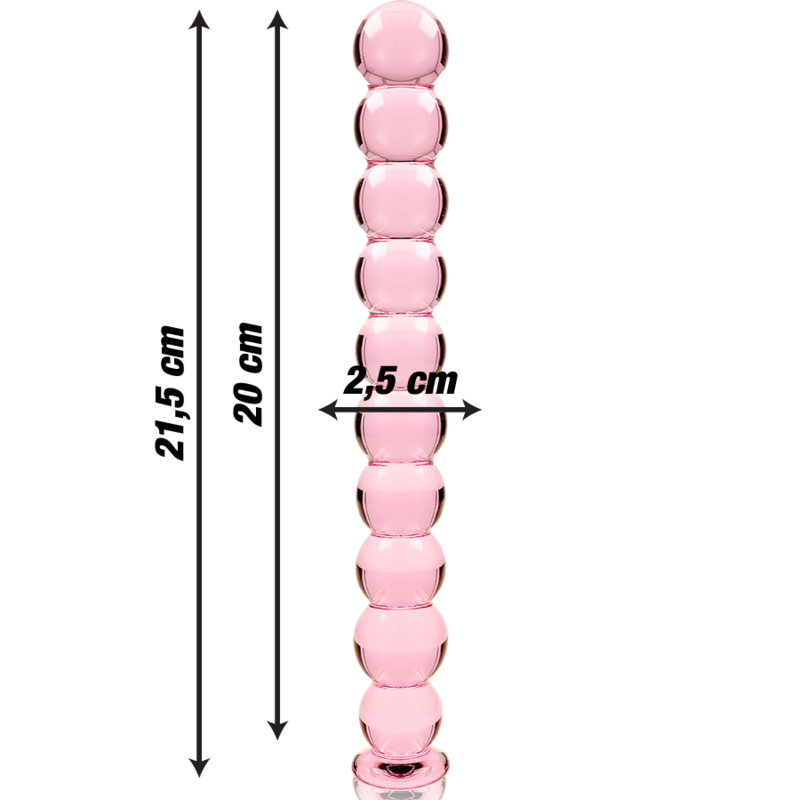 NEBULA SERIES BY IBIZA - MODELO 22 DILDO CRISTAL ROSA 21.5 CM -O- 2.5 CM - Imagen 3