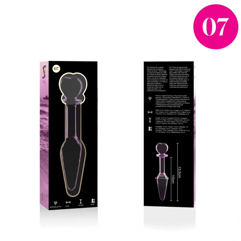 NEBULA SERIES BY IBIZA - MODELO 7 PLUG CRISTAL ROSA 13.5 CM -O- 3 CM - Imagen 4