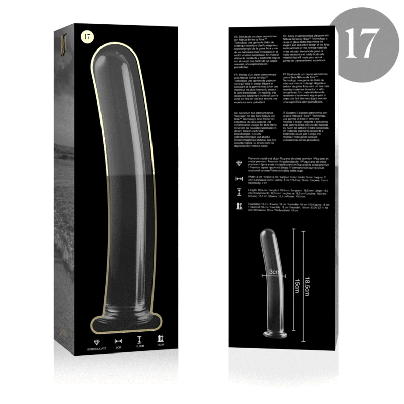 NEBULA SERIES BY IBIZA - MODELO 17 DILDO CRISTAL TRANSPARENTE 18.5 CM -O- 3 CM - Imagen 4