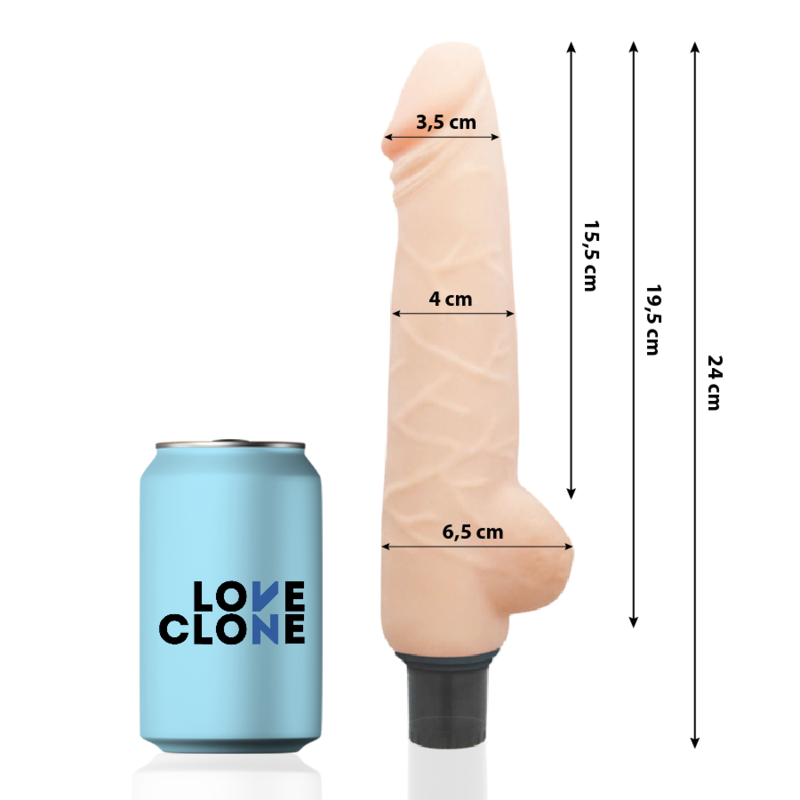 LOVECLONE - HARALD VIBRADOR REALÍSTICO SELF LUBRICATION 24 CM -O- 4 CM - Imagen 2