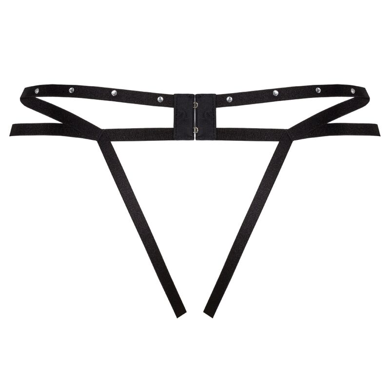 LIVCO CORSETTI FASHION - NOMADE TANGA CROTCHLESS NEGRO S/M - Imagen 4
