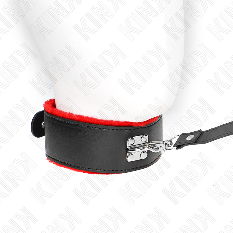 KINK - COLLAR CON CORREA 116 CM DE PIEL ROJO AJUSTABLE 40-48 CM X 6 CM - Imagen 3