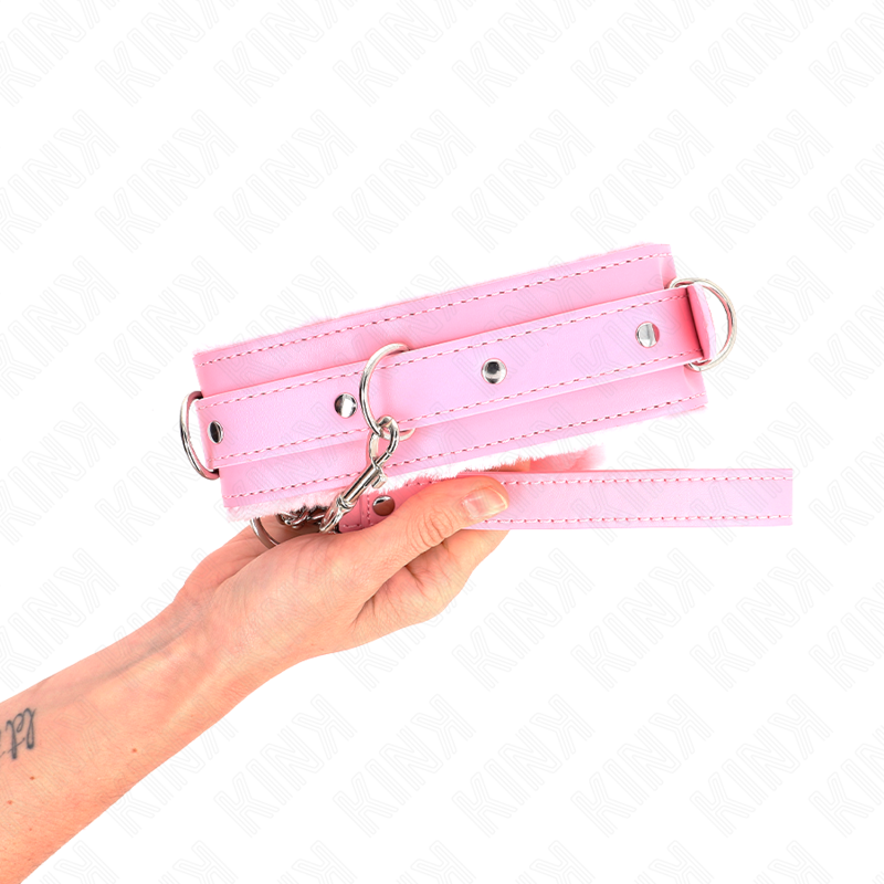 KINK - COLLAR CON CORREA 65 CM CON RESTRICCIONES ROSA AJUSTABLE 36-42 CM X 5.5 CM - Imagen 2