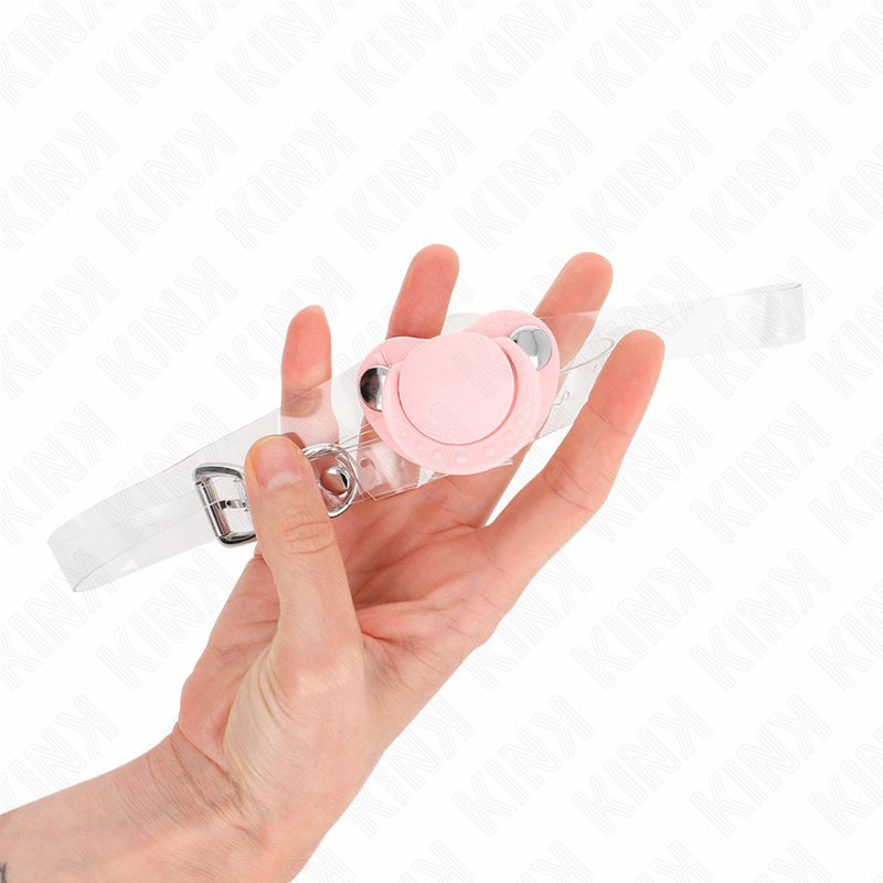 KINK - MORDAZA FORMA CHUPETE 5.5 x 4 CM ROSA AJUSTABLE 43-60 CM - Imagen 3
