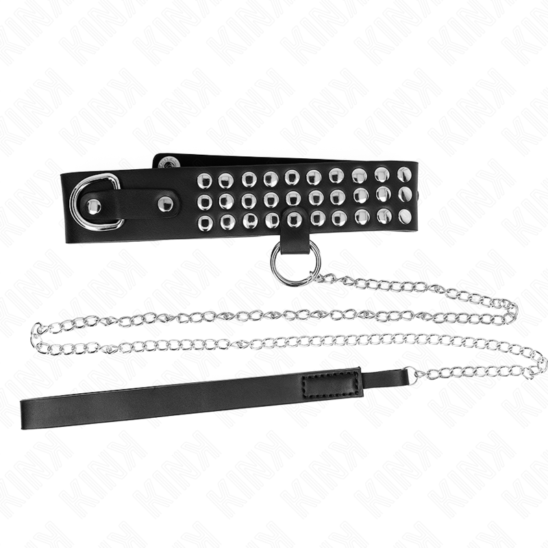 KINK - COLLAR CON CORREA 65 CM CON BRILLOS AJUSTABLE 37-42 CM X 5.3 CM - Imagen 2