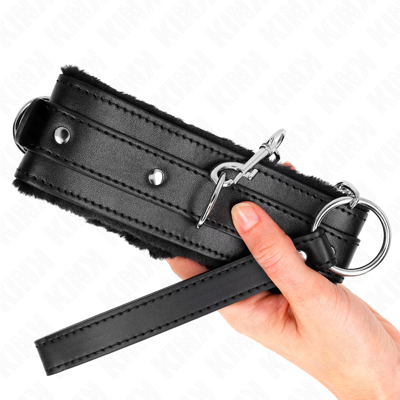 KINK - COLLAR CON CORREA 65 CM CON RESTRICCIONES NEGRO AJUSTABLE 36-42 CM X 5.5 CM - Imagen 4