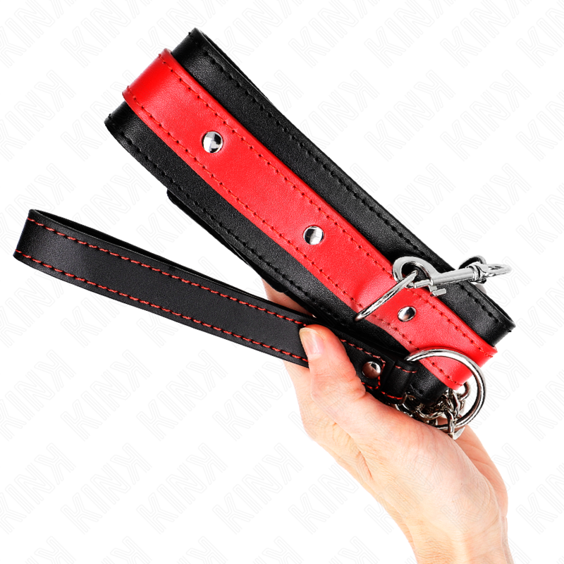 KINK - COLLAR CON CORREA 65 CM ROJO AJUSTABLE 36-43 CM X 5 CM - Imagen 4