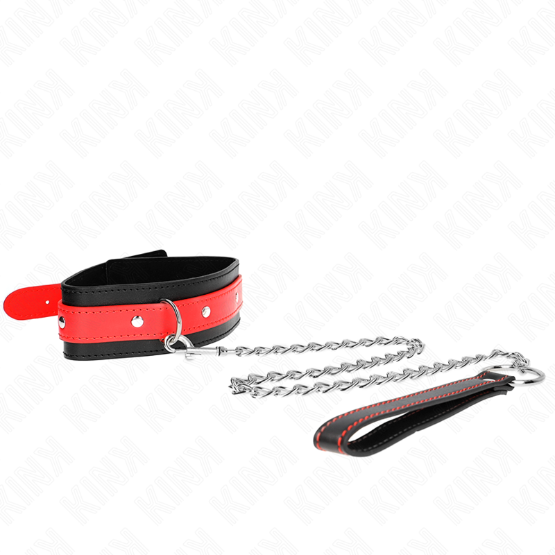 KINK - COLLAR CON CORREA 65 CM ROJO AJUSTABLE 36-43 CM X 5 CM - Imagen 2