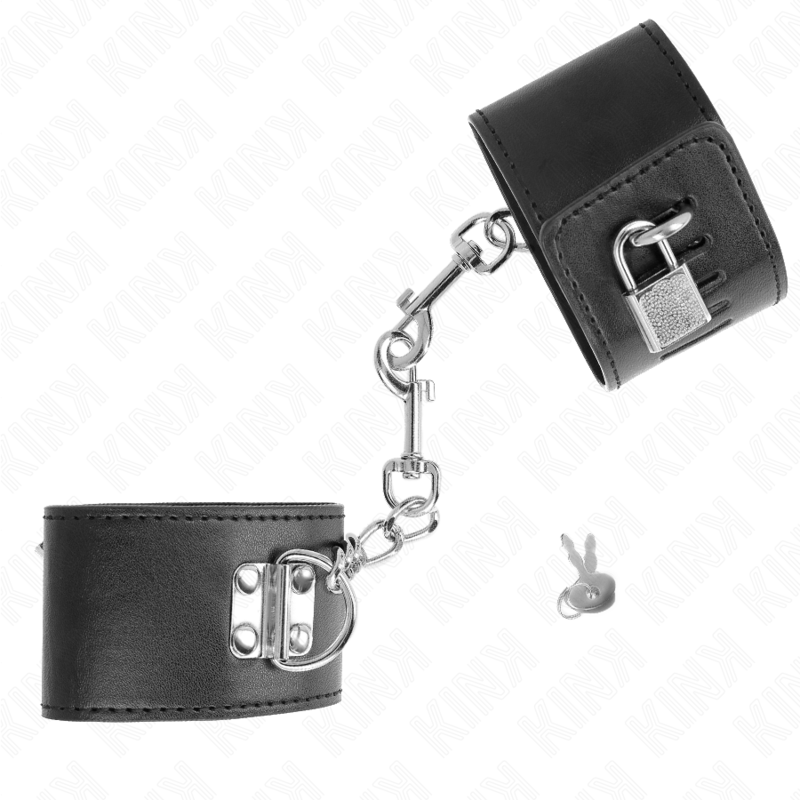 KINK - MUÑEQUERAS CON CIERRE CANDADO NEGRO AJUSTABLE 16-23 CM X 5.5 CM - Imagen 3