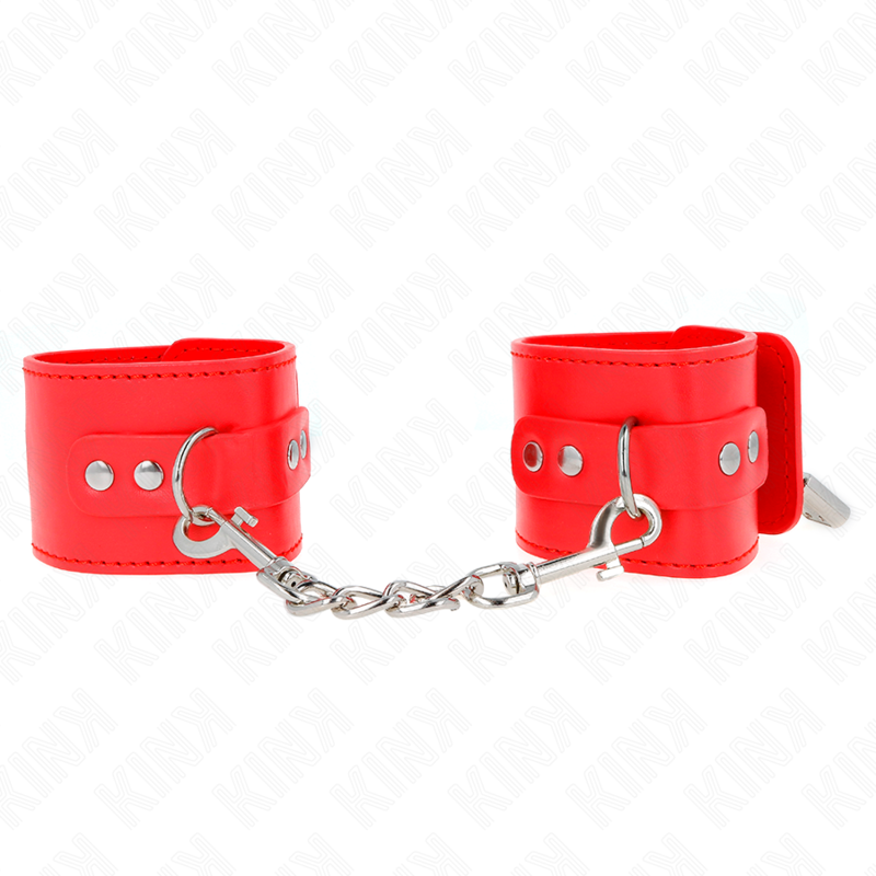 KINK - MUÑEQUERAS CON CIERRE CANDADO ROJO AJUSTABLE 16-23 CM X 5.5 CM - Imagen 2