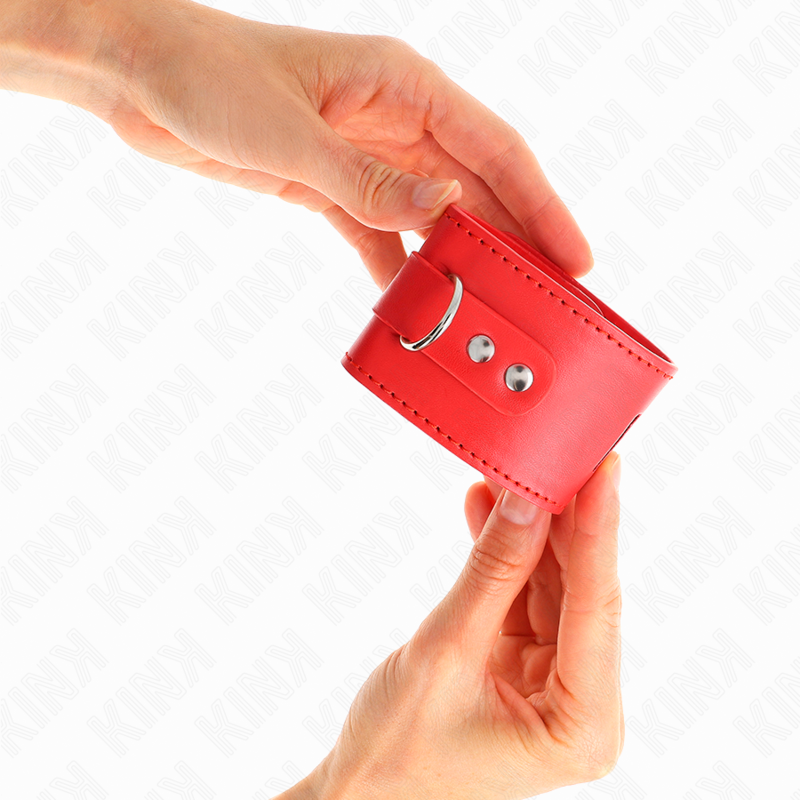 KINK - MUÑEQUERAS CON CIERRE CANDADO ROJO AJUSTABLE 16-23 CM X 5.5 CM - Imagen 4
