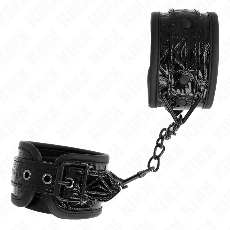 KINK - MUÑEQUERAS CON PATRÓN DE DIAMANTES NEGRO AJUSTABLE 17-26 CM X 5.5 CM - Imagen 3