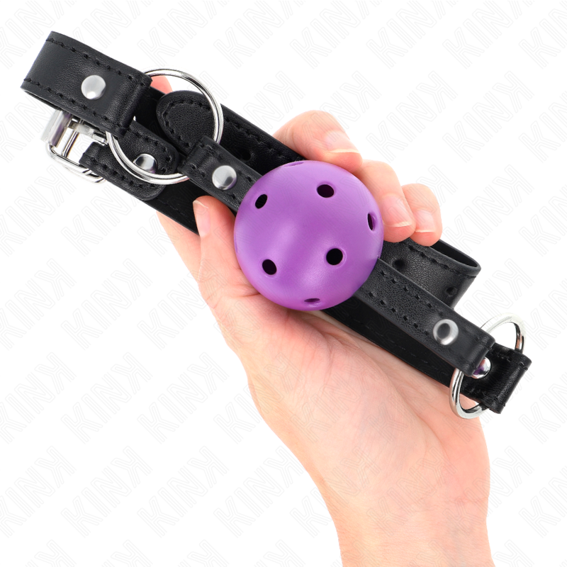 KINK - MORDAZA DE BOLA 4.5 CM MORADO DURA HUECA 63.5 X 2 CM - Imagen 4