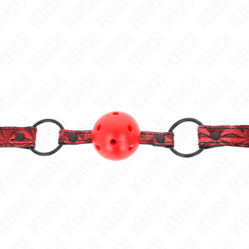 KINK - MORDAZA DE BOLA 4.5 CM CON PATRÓN DE DIAMANTE MODELO 1 64.5 CM AJUSTABLE 42- 60 CM - Imagen 3