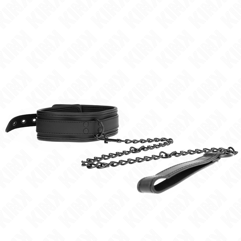 KINK - COLLAR CON CORREA 78 CM BONDAGE DE NEOPRENO MODELO 1 AJUSTABLE 37.5 X 49.5 CM - Imagen 3
