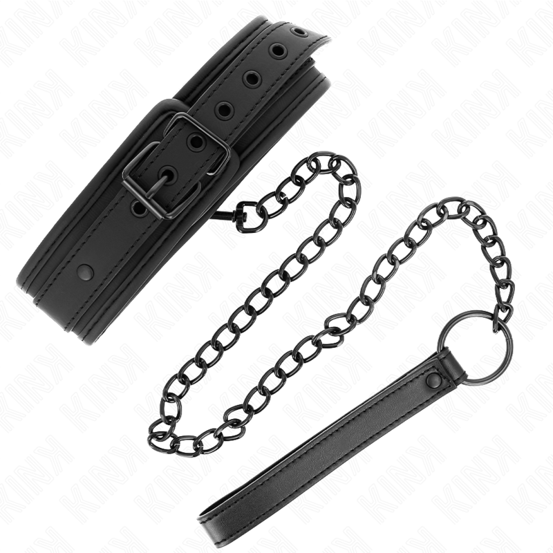 KINK - COLLAR CON CORREA 78 CM BONDAGE DE NEOPRENO MODELO 1 AJUSTABLE 37.5 X 49.5 CM - Imagen 2