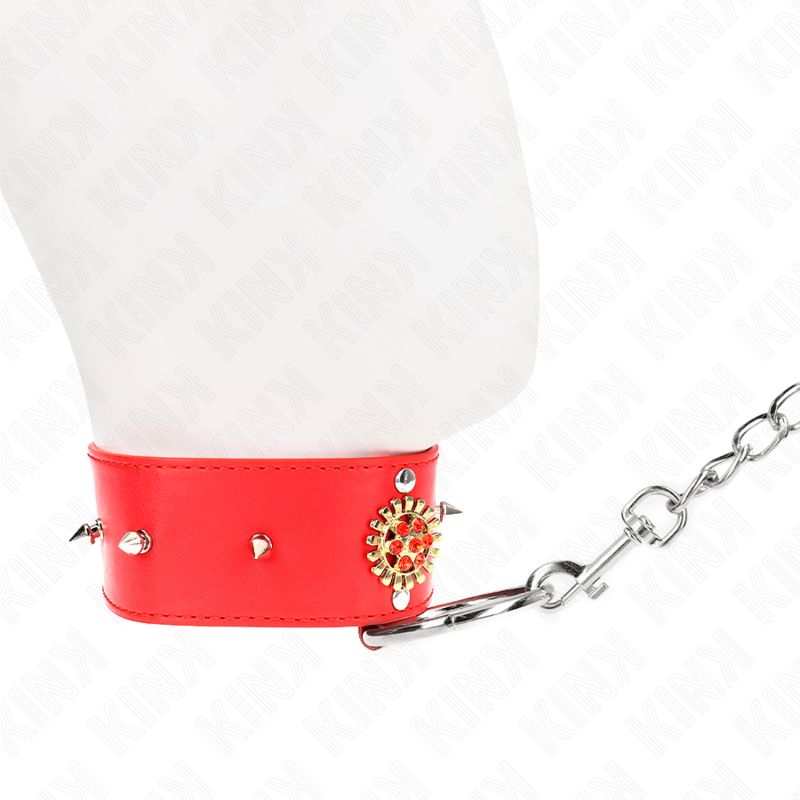 KINK - COLLAR CON CORREA 65 CM CUELLO DE DIAMANTES ROJO AJUSTABLE 35-51 CM X 7 CM - Imagen 4