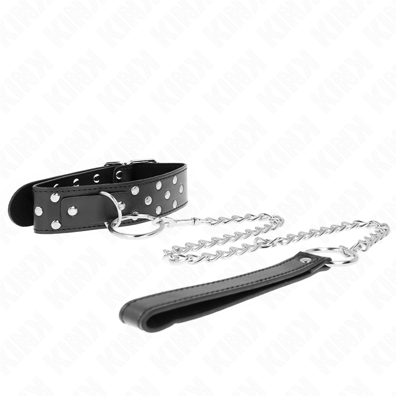 KINK - COLLAR CON CORREA 65 CM REMACHE ANILLA NEGRO AJUSTABLE 36-50 CM X 3.8 CM - Imagen 3