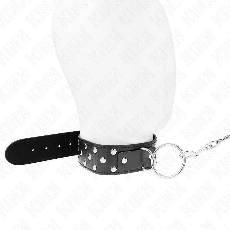KINK - COLLAR CON CORREA 65 CM REMACHE ANILLA NEGRO AJUSTABLE 36-50 CM X 3.8 CM - Imagen 4