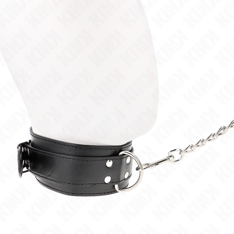 KINK - COLLAR CON CORREA 65 CM HEBILLAS PLATEADAS AJUSTABLE 33-46 CM X 5.5 CM - Imagen 4