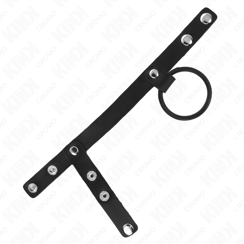 KINK - ANILLO PENE SILICONA 3.8 CM CON DIVISOR DE BOLAS Y CORREA DE CUERO 22 X 1.5 CM - Imagen 4
