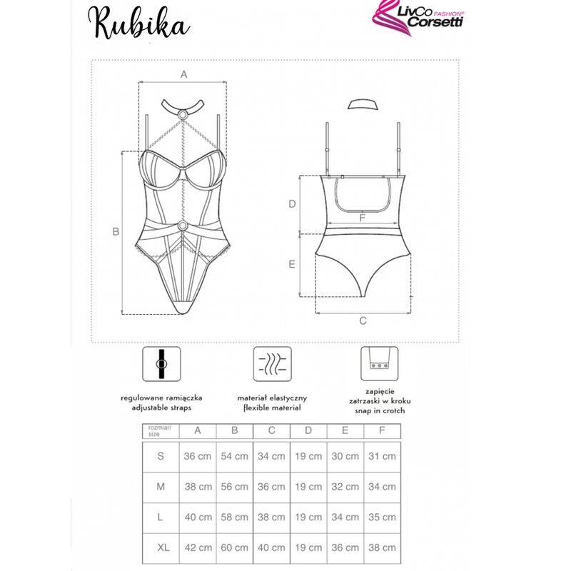LIVCO CORSETTI FASHION - RUBIKA LC XG079 BODY CON GARGANTILLA NEGRO XL - Imagen 4