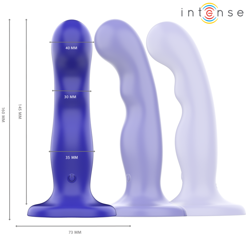 INTENSE - SHORTY VIBRADOR CON VENTOSA AZUL CONTROL REMOTO - Imagen 2