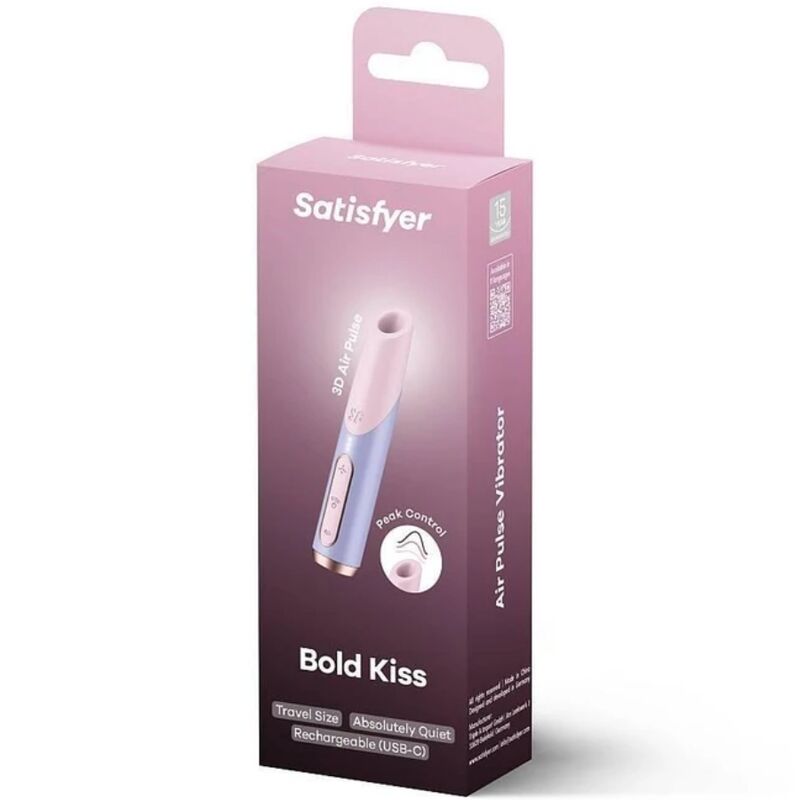 SATISFYER - BOLD KISS ESTIMULADOR CLÍTORIS POR ONDAS ROSA / VIOLETA - Imagen 2