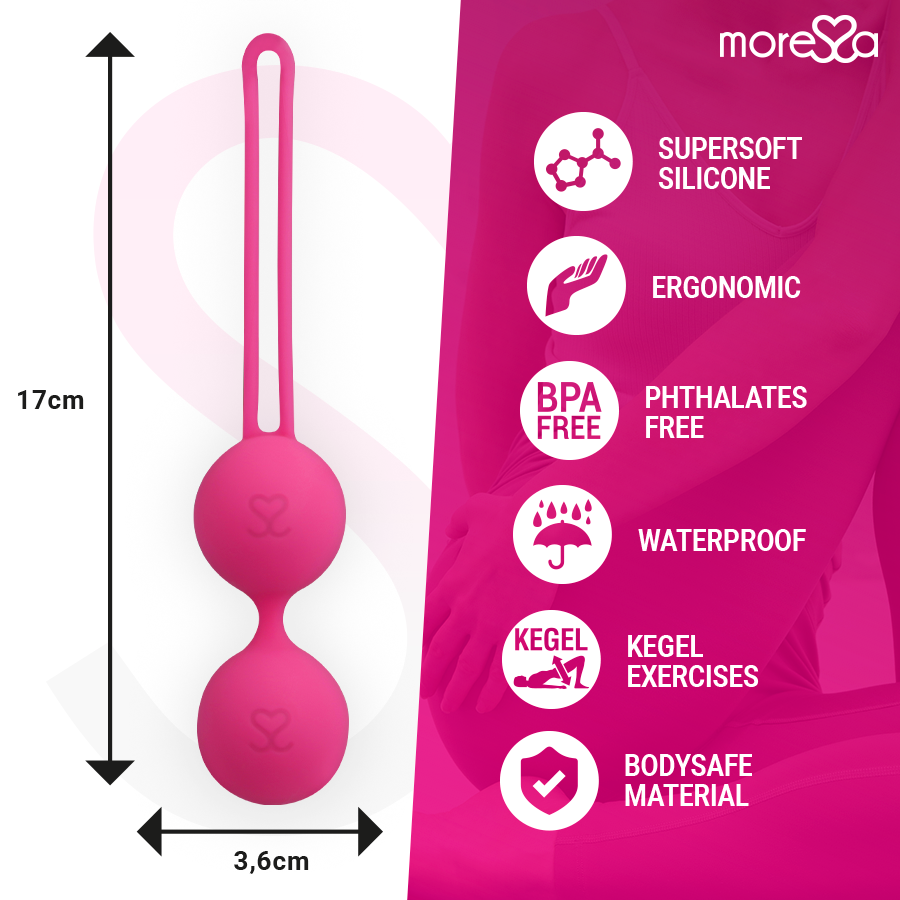 MORESSA - OSIAN THREE ENTRENAMIENTO SUELO PELVICO 85 gr PREMIUM SILICONA ROSA - Imagen 4