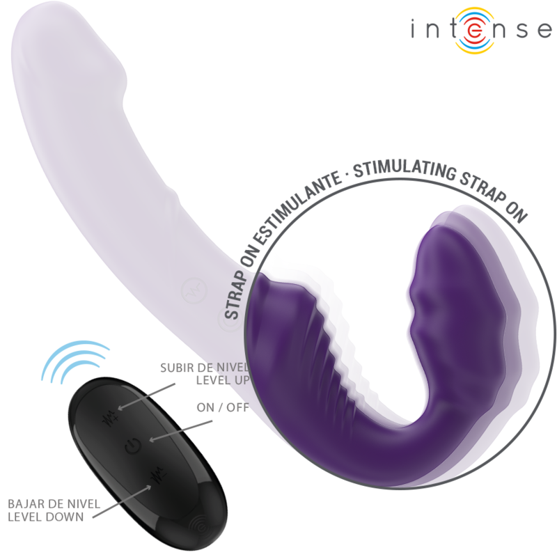 INTENSE - JILL VIBRADOR DOBLE 20 CM VIOLETA CONTROL REMOTO - Imagen 4