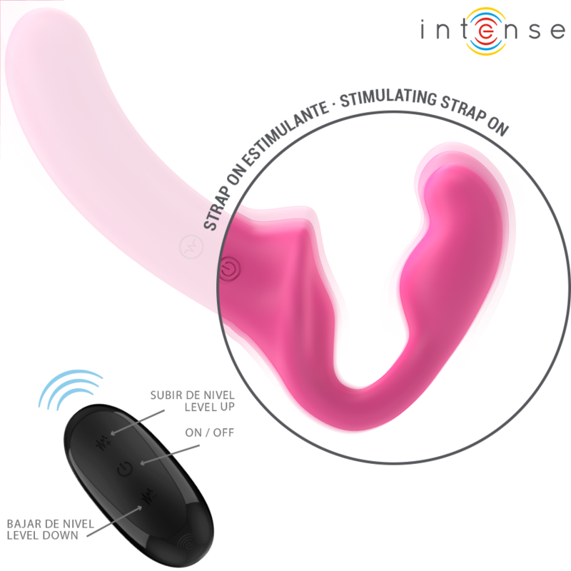 INTENSE - AMY VIBRADOR DOBLE 20 CM ROSA CONTROL REMOTO - Imagen 4