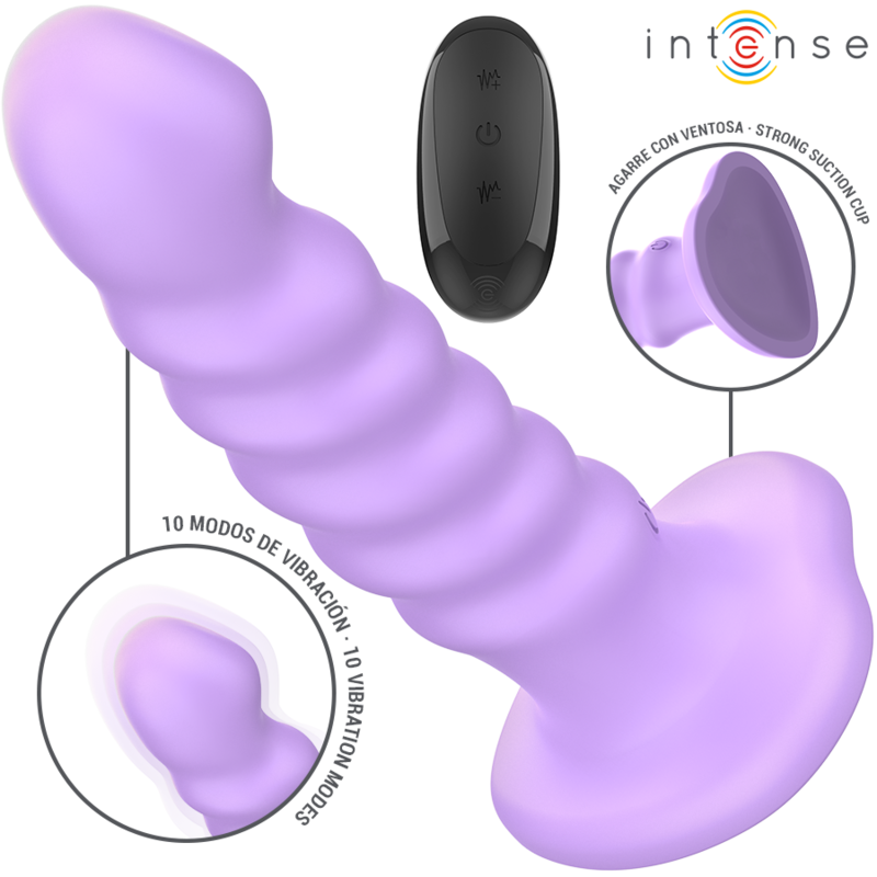 INTENSE - BRENDA VIBRADOR TALLA M DISEÑO EN ESPIRAL 10 VIBRACIONES MORADO CONTROL REMOTO - Imagen 2
