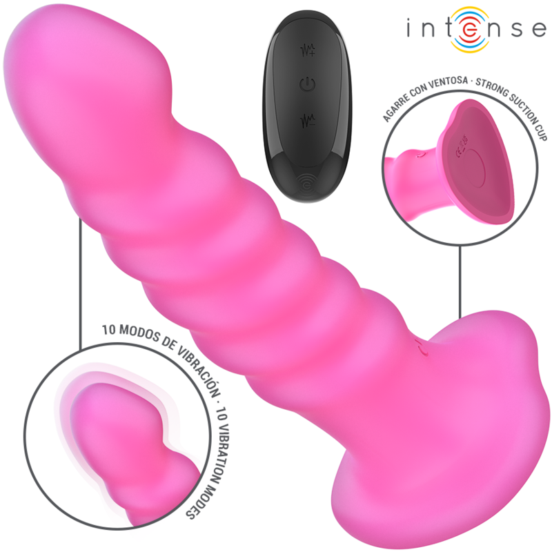 INTENSE - CINDY VIBRADOR TALLA L DISEÑO EN ESPIRAL 10 VIBRACIONES ROSA CONTROL REMOTO - Imagen 2