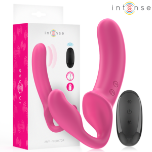 INTENSE - AMY VIBRADOR DOBLE 20 CM ROSA CONTROL REMOTO