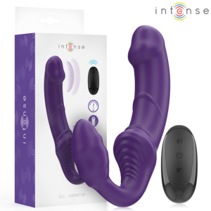 INTENSE - JILL VIBRADOR DOBLE 20 CM VIOLETA CONTROL REMOTO