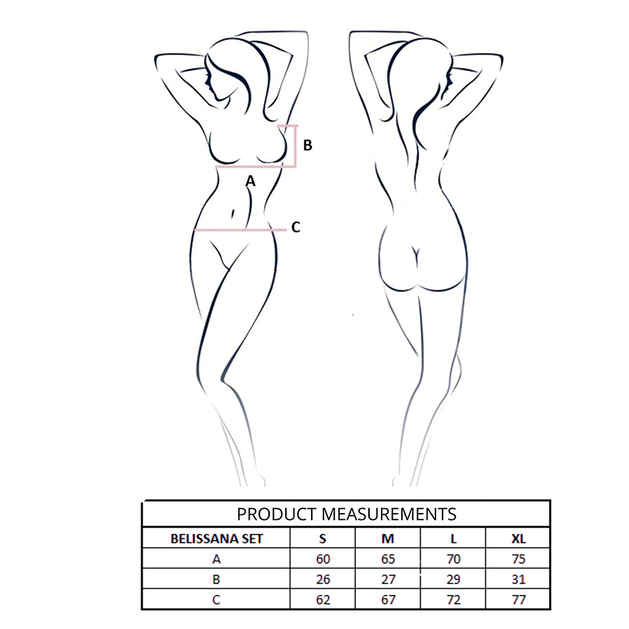 PASSION - BELISSANA SET SUJETADOR + TANGA VIOLETA L/XL - Imagen 4