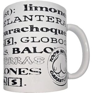 DIABLO PICANTE - TAZA BLANCA DE SINÓNIMOS TETAS 370 ML