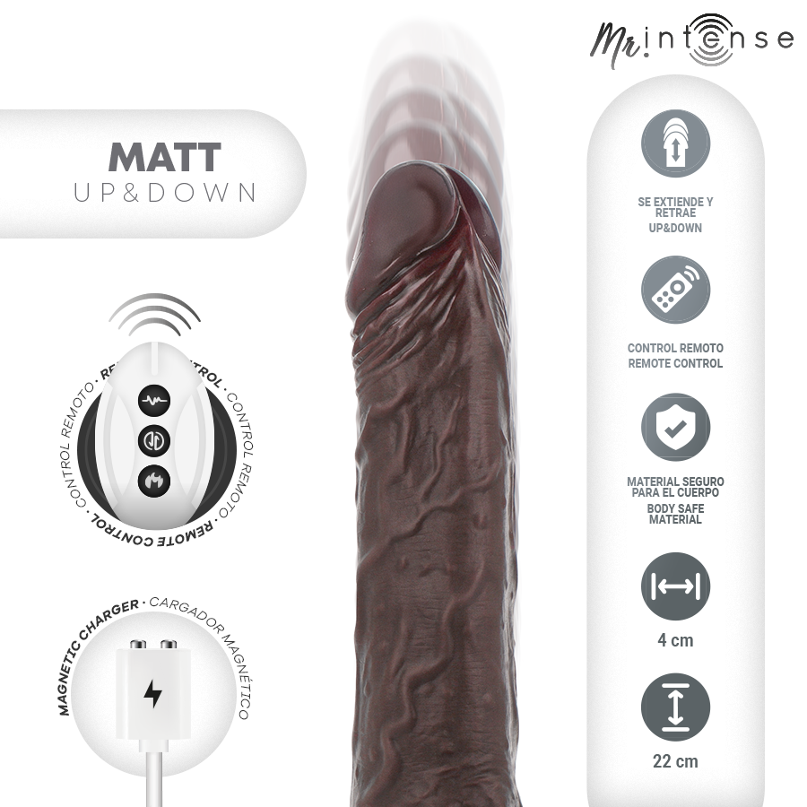 MR INTENSE - MATT REALÍSTICO MULTIFUNCIÓN CON VIBRACIÓN UP AND DOWN CONTROL REMOTO 22 CM -O- 4 CM - Imagen 2