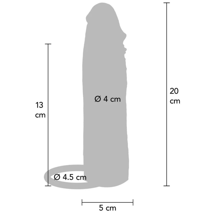 GET REAL - FUNDA HYDRATED SKIN DE SILICONA PARA PENE CARAMELO 20 CM - Imagen 4