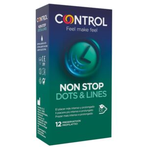 CONTROL - NONSTOP PUNTOS Y ESTRÍAS PRESERVATIVOS 12 UNIDADES